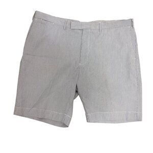 Polo Ralph Lauren Shorts Mens 40 Blue Striped Seersucker Khakis Chino Flat Front